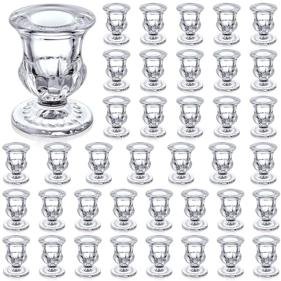 Portavelas Foaincore, 42 unidades, 6,3 cm, cristal transparente