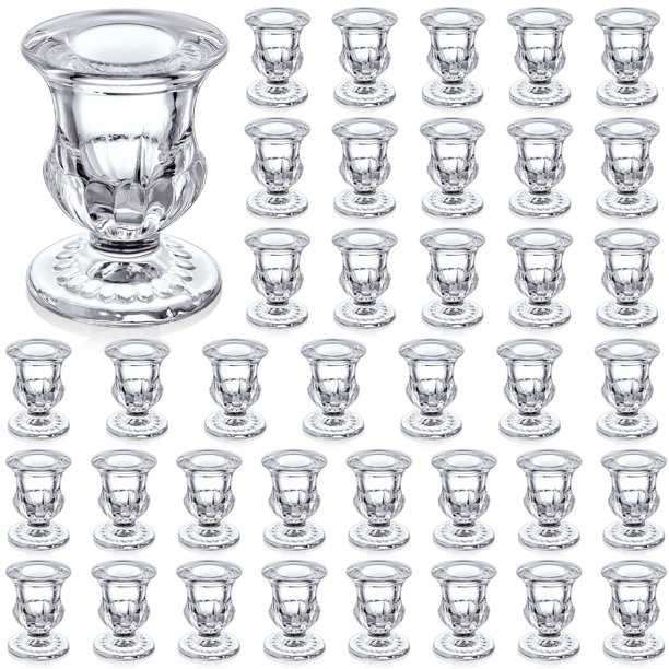 Portavelas Foaincore, 42 unidades, 6,3 cm, cristal transparente