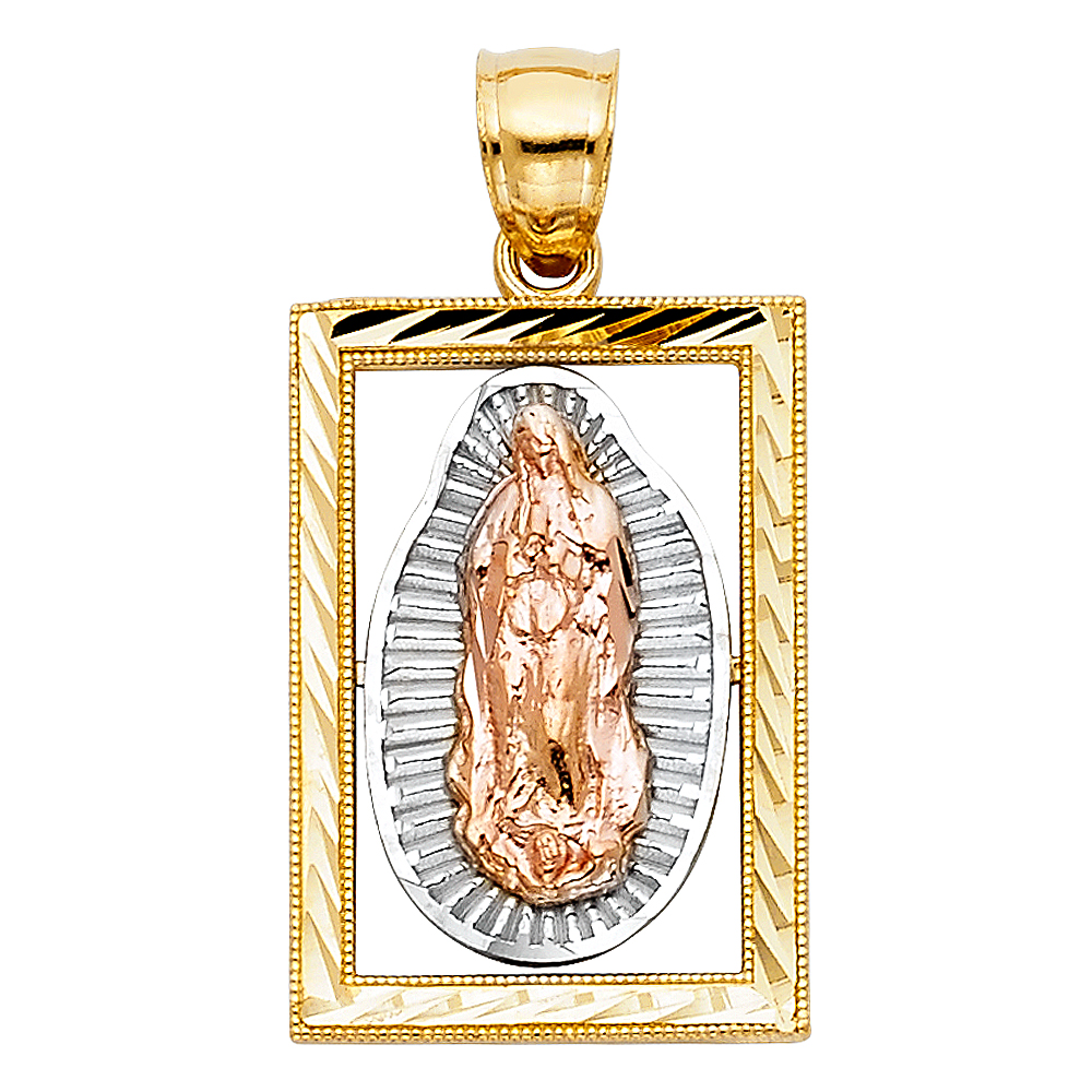 Jewels By Lux 14K White Yellow And Rose Tri Color Gold Our Lady Of ...