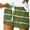 Green, variant on USNSM Soft Lightweight Shorts for Women Solid Color Wave Stripe Printed Casual Shorts Cotton Comfortable Sports Shorts with Pockets White XL