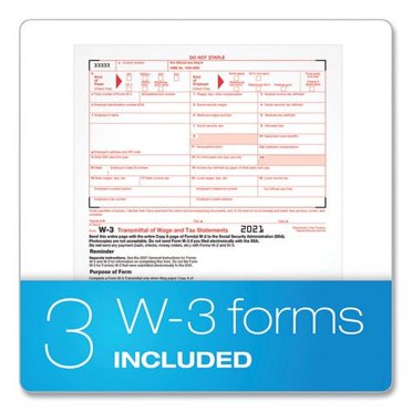 2019 IRS Tax Forms – W-2 Wage Statements For 4 Employees – Carbonless 6-Part + W3 – No Envelopes