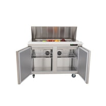 Westlake Food Prep Table Refrigerator WKSR-48BM Stainless Steel Mega Top 48 in. Salad Counter 12 Pans