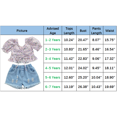 thumbnail image 7 of Bagilaanoe 2pcs Little Girl Short Pants Set Short Sleeve Floral Print Ruffle Shirt Tops + Denim Shorts 1T 2T 3T 4T 5T 6T 7T Kids Casual Summer Outfits, 7 of 7