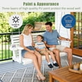 thumbnail image 6 of Fortune Candy 3 Person Outdoor Wood Hanging Swing, Heavy Duty 880 lbs Wood Porch Swing, White-5ft, 6 of 8