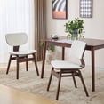 thumbnail image 5 of GDF Studio Luxurious White Boucle Fabric Dining Chairs with Bentwood Frames, Set of 2, Walnut Finish, 5 of 8