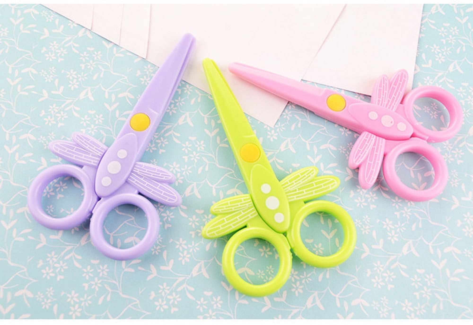 XMMSWDLA Scissors For Kids, Blunt Scissors, Small School Student Craft  Scissors, Sharp Stainless Steel Blades Safety, Cute Animal Shapes 