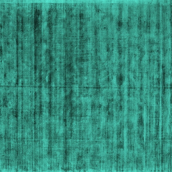 Ahgly Company Machine Washable Indoor Square Abstract Turquoise Blue Contemporary Area Rugs, 3' Square