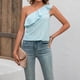 thumbnail image 5 of Camisa De Punto Superior Mujeres Cami Top Algodón suelto Sin mangas Sin espalda Ropa de vacaciones (Azul S) Cgtredaw para Mujer Azul T M, 5 of 6