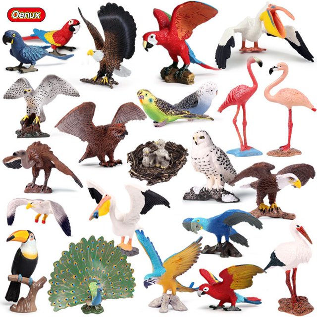 Simulation Bird Animals Model Cute Woodpecker Parrot Eagle Phoenix Owl Miniatures Action Figure Home Garden Decor Kids Toys GiftM-220 He Qiyong unisex