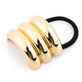 thumbnail image 1 of Corbata Geométrica para El Pelo Con Cola Caballo Doble Metal Mujeres Y Niñas (3 Dorados), 1 of 9