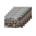 thumbnail image 4 of MKHERT 3D Funny Fantasy Stone Caste with Bridge in The Mountains Placemats Table Mats for Dining Room Kitchen Table Decoration 12x18 inch,Set of 6, 4 of 4