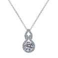 thumbnail image 2 of Simulated Moissanite Hollow Gourd Necklace - Elegant Pendant Collarbone Chain Jewelry, Adjustable Length Lightweight Necklace for Women Birthday Anniversary Holiday Gift, 2 of 6