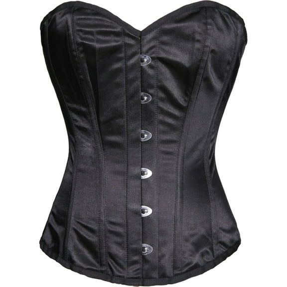 Womens Romance Black Janine Fullbust Rear Lacing Costume Corset XS 22-24