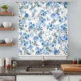 thumbnail image 5 of Blue Green Spring Floral Sheer Curtains 96" Long, Watercolor Blooming Botanical Summer Light Filering Curtains, Privacy Drapes Simi Floor to Veiling Curtain for Living Room Bedroom Window Treatment, 5 of 9