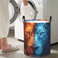 thumbnail image 4 of Lsque Red And Blue Fire Lion pattern Laundry Hamper Basket, Tall Woven Rope Hamper Basket for Clothes, Lightweight Storage Basket, Collapsible Waterproof-Medium, 4 of 8