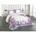 thumbnail image 3 of Ambesonne Butterfly Quilted Bedspread Set 3 Pcs, Fantasy Vibrant Color, Queen Size, Pink Purple Grey, 3 of 5