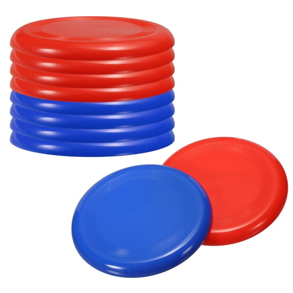 Uxcell Disque Volant Coloré en Plastique, Circulaire de Disque Volant pour Entraînement Sportif en Plein Air, Jeu sur Pelouse, Rouge/bleu