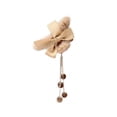 thumbnail image 1 of Horquilla de tela con borlas y lazo para el pelo, de felpa, para niñas y mujeres, para bodas y fiestas, color beige, 1 of 1