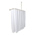 thumbnail image 4 of Utopia Alley Rustproof Wall Mounted Aluminum D-shape Shower Curtain Rods With Ceiling Support for Freestanding Tubs, 60 Inch Large Size by 25 Inch, Brushed Nickel + White Shower curtain 180x70 inch, 4 of 10
