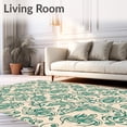 thumbnail image 2 of ODIKA 3'x5' Machine Washable Non-Slip Area Rug, Heritage Paisley with Swirling Teardrop High Traffic Rug with Pad, Beige, 665921, 2 of 8