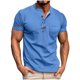 thumbnail image 1 of pstuiky camisetas de hombre, Blusa de manga corta con cuello vuelto, bolsillos y botones de color liso para hombre ropa de hombre l, 1 of 5
