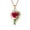 Rose Gold, variant on CHUOU Heart-shaped Rose Necklace Female Jewelry Set With Green Diamonds