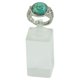 thumbnail image 2 of Anillo de piedra turquesa natural verde ovalada de 10 mm/12 mm con cabujón de filigrana, 2 of 6