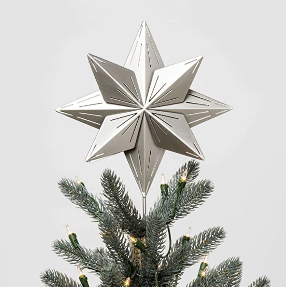 Details about   Cupcakes And Cashmere Sparkling Star Christmas Tree Topper Silver Accent New 