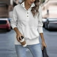 thumbnail image 3 of Women's Long Sleeve Shirt V Neck Polo Shirts Lapel Casual Loose Tunic Blouse Pullover Sweater, 3 of 7