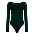 thumbnail image 5 of LYXSSBYX Bodysuits for Women Women's Long Sleeved Solid Color Velvet Fashion Neck Tight Fitting Cutout Jumpsuit, 5 of 7
