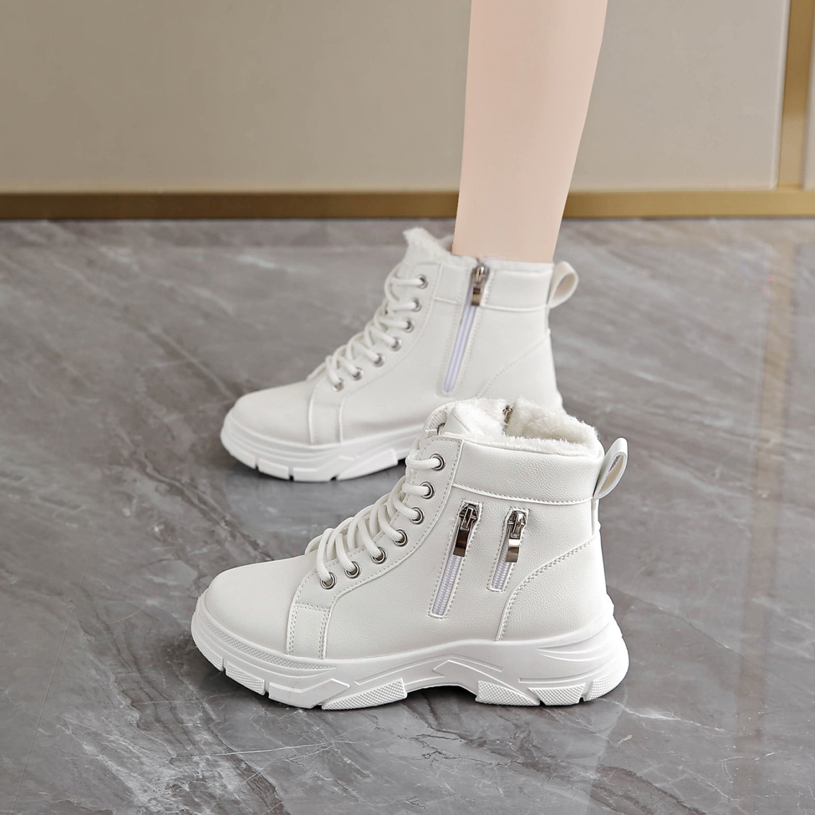 Bottes D'hiver Pour Homme Doublées Polaire épaisse | Chaussures Antidérapantes Légères Et Chaudes | Pour Neige, Randonnée, Sports D'extérieur - 5