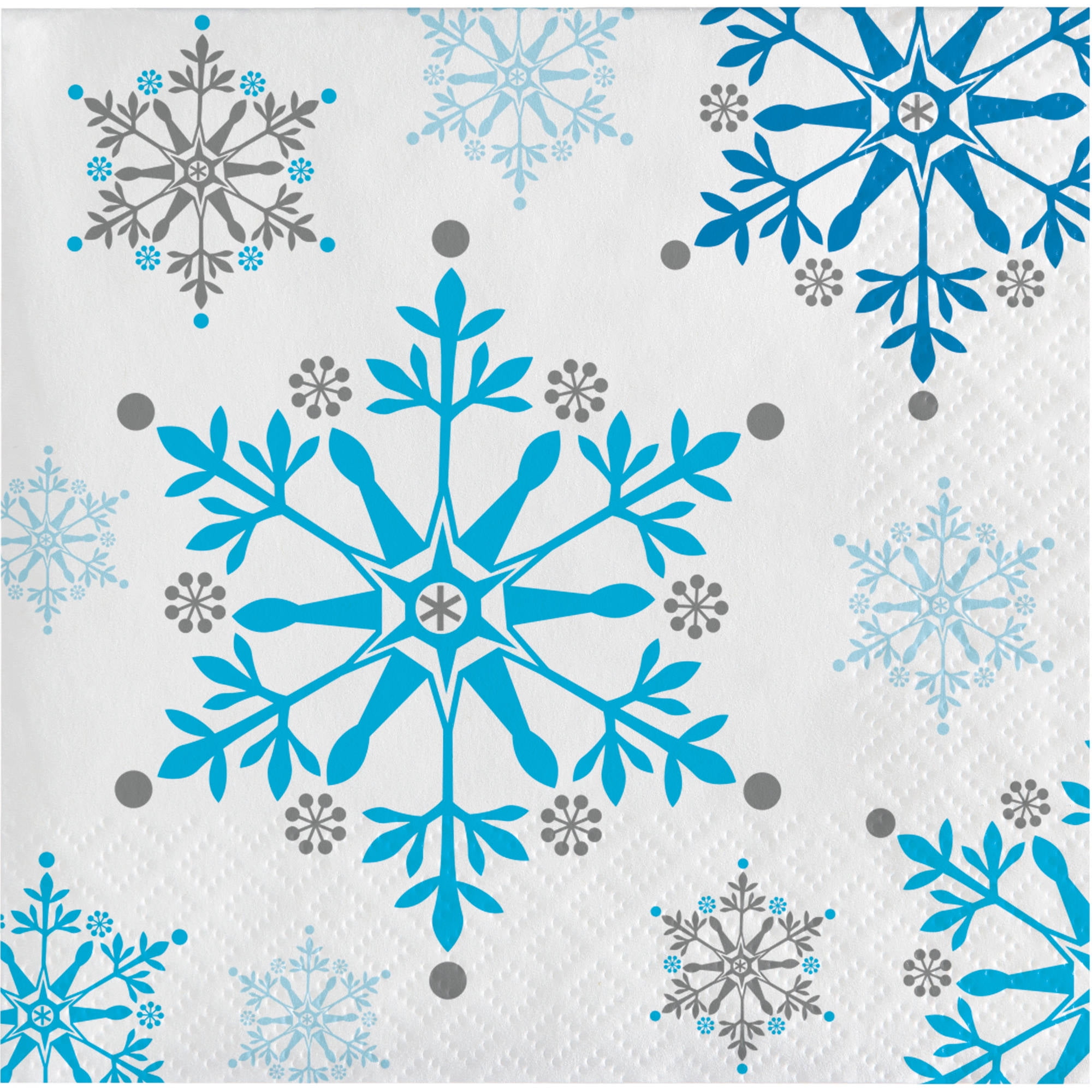 Snowflake Swirls Paper Beverage Napkins 16 Count for 8 Guests