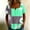 A823 Green, variant on Xdegoge Womens Color Block Daisy Floral Tops Square Neck Short Sleeve Button Front Henley Shirts Casual Summer Splicing Pattern Loose Fit Trendy Vacation Blouses