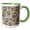Green/White, variant on 3drose, Floral Peace Symbol Pattern - Flowery Hippie or Hippy Sign - Flower Power - Summer Flowers - Brown, 11oz Magic Transforming Mug