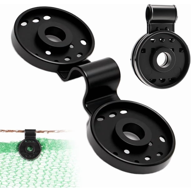 Paño de sombra de agarre de bloqueo resistente, clips de tela de sombra actualizs 2025, clips de plástico reutilizables color negro, clips de lona para invernadero, accesorios de red de sombra de