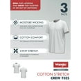 thumbnail image 3 of Wrangler Undershirt Men's Cotton Stretch Crew Neck Undershirt, 2XL, 3-Pack, 3 of 13