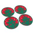 thumbnail image 3 of 4 posavasos de fieltro con forma de árbol de Navidad, antideslizantes, resistentes al calor, redondos, color verde, 3 of 8