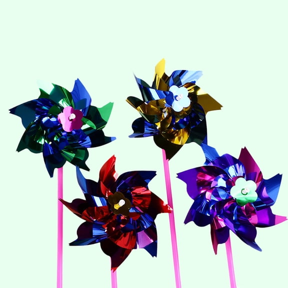 LEORX 20Pcs Funny Windmill Toy for Kids Assorted Color Pinwheels for Childs Room and Garden