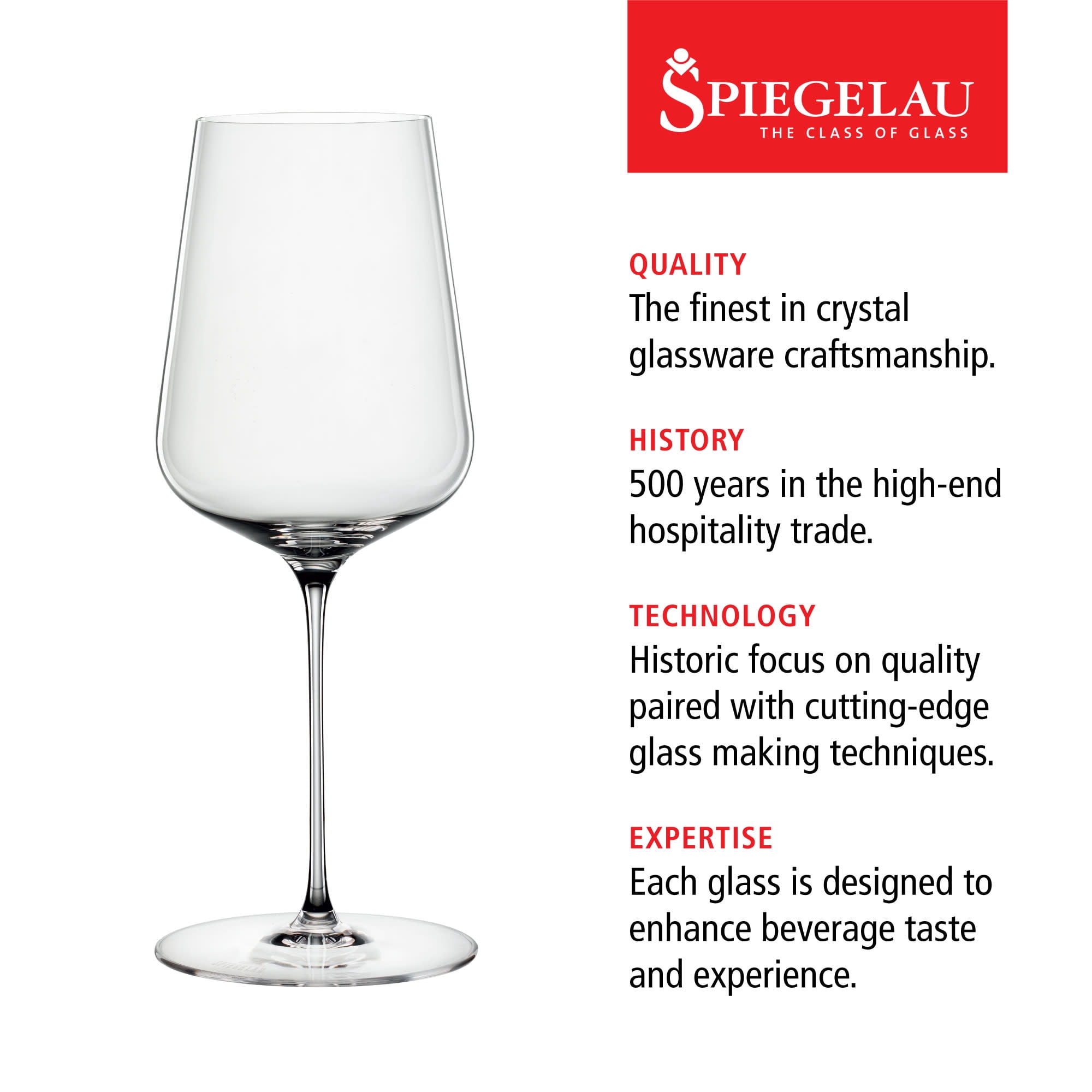 Spiegelau Definition Universal Glasses, Crystal Wine Glasses Gift Set, 19oz