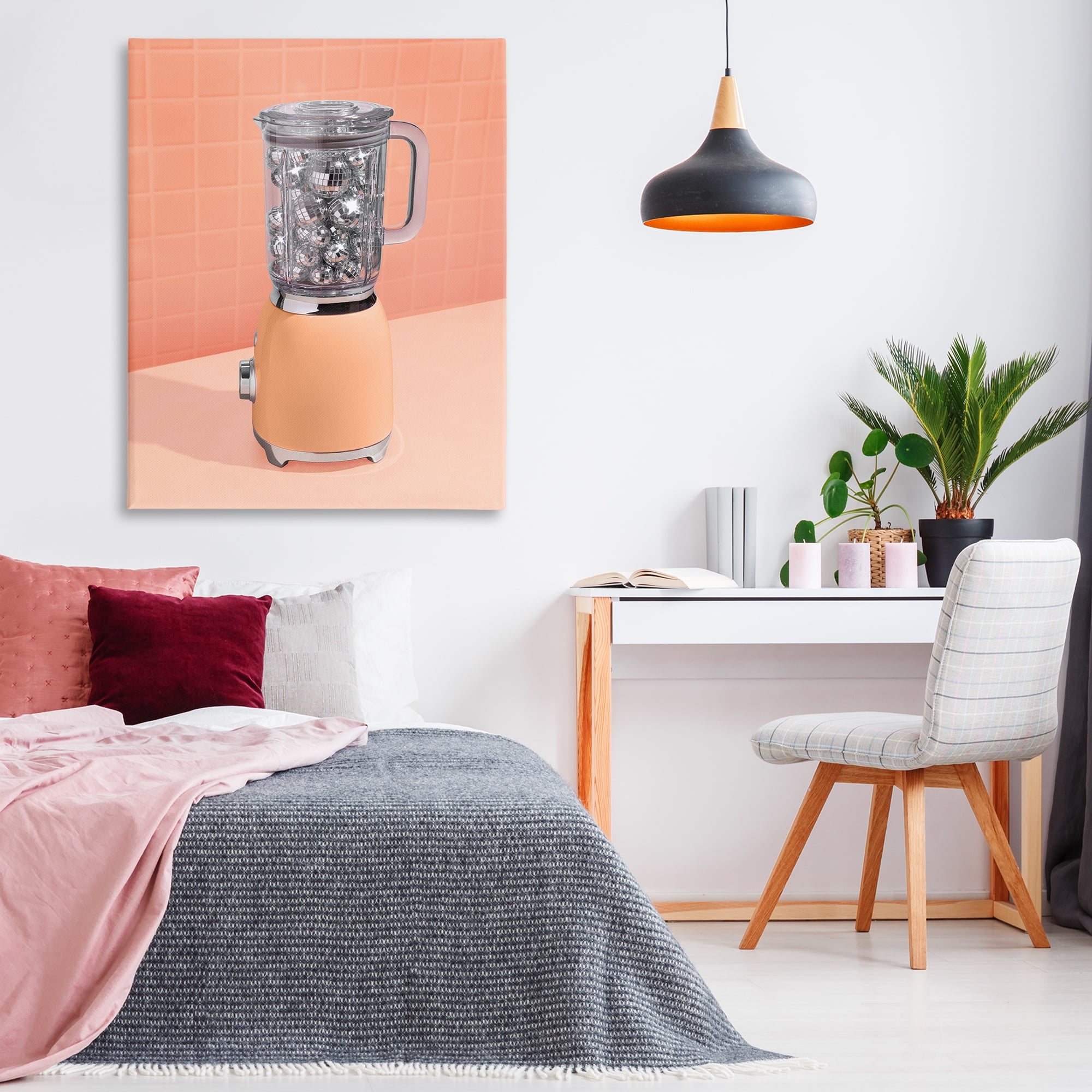 Orange Retro Disco Blender Canvas Wall Art, design by LISH Creative