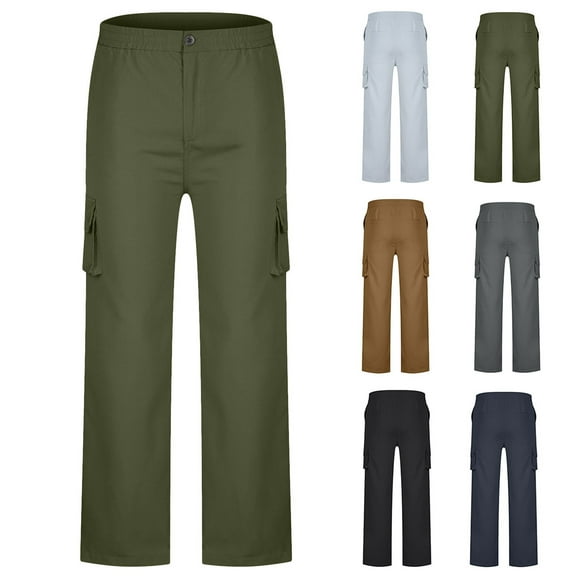 WRKEKC Cargo Pants for Women, Casual Pants for Women, Ladies' Fall Casual Work Wear Solid Color Full Pants Cargo Pants with Multi Pockets