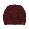 Trendy Warm Chunky Soft Stretch Cable Knit Beanie Skully, Snuggly Soft Berry Mix