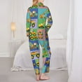 thumbnail image 6 of Goofa Construction Machinery Printed Women’s 2 Piece Pajama Set Super,Pajamas Women's Long Sleeve Sleepwear Soft Button Down Loungewear Pjs Lounge Set Nightwear-Large, 6 of 9