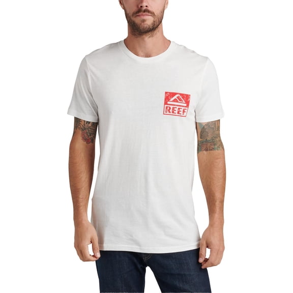 Reef Mens Wellie Logo Crew Neck Graphic T-Shirt
