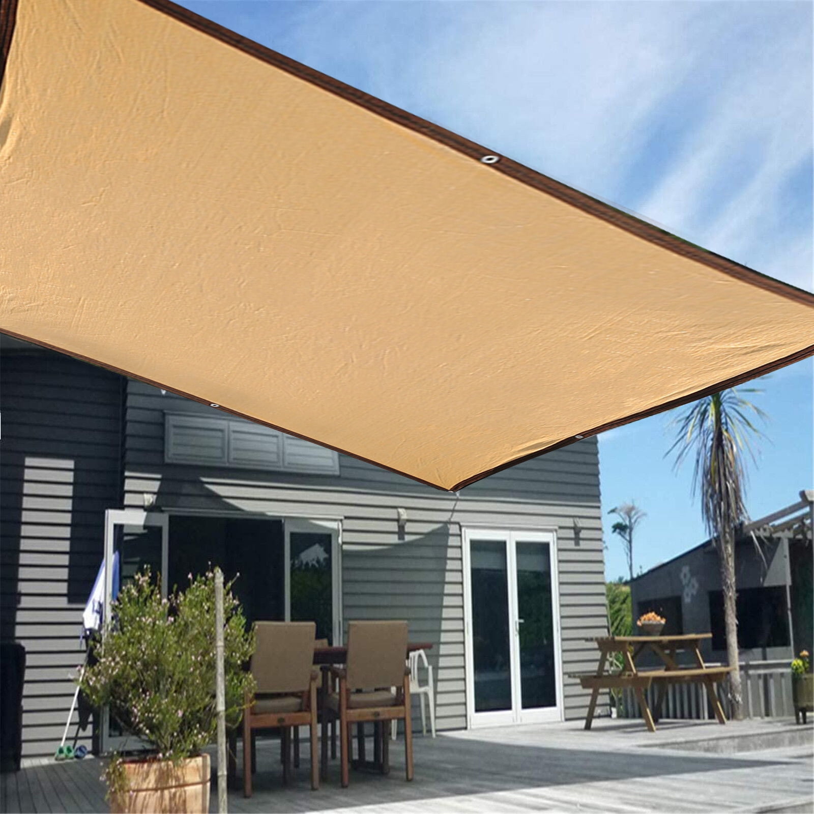 HaoXun 1 Pc Rectangle Sun Shade Sail - 95% Sunshine Protection