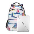 thumbnail image 7 of FORMRS Kids School Backpack Elementary Student Unisex Travel Bookbag with Reflective Stripes, Hand Drawn Sailboats, 7 of 7