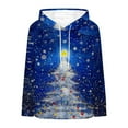 thumbnail image 4 of Lorytime Oversized Fleece Hoodies for Women Christmas Tree Sweatshirt Long Sleeve Pullover with Pocket Loose Tops, 4 of 5