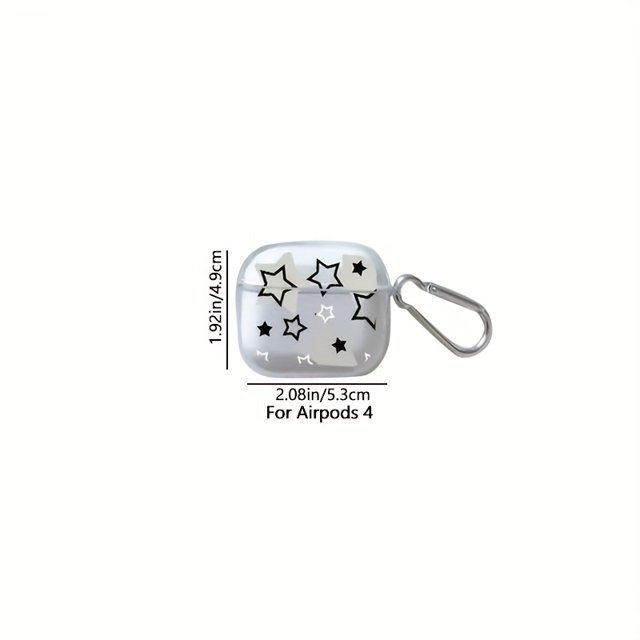 Bamboohart 1pc Suitable for AirPods 1/2/3/4th Gen Pro/Pro 2 Apple Wireless Earbuds Case with Star Pattern Protective Cover