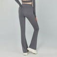 thumbnail image 6 of Flare Yoga Leggings for Women Slimming Casual High Waist Bell Bottom Pants with Pocket Butt Lifting Shaping Everyday Tights, Gray, M, 6 of 7