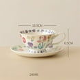 thumbnail image 2 of Juego de taza y platillo de café y platillo de cerámica de 240ML de taza de té de la tarde exquisita for el hogar de alto color, 2 of 8